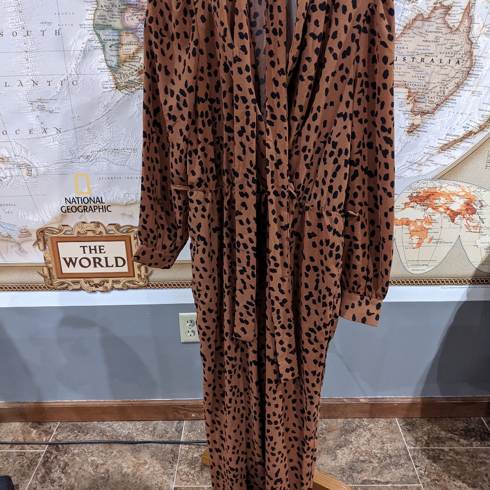 Beautiful Fall Surplice Long Sleeve Jumpsuit
